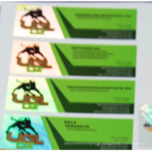 O melhor preço Custom Holograma Impressão 10ml Vial Etiquetas